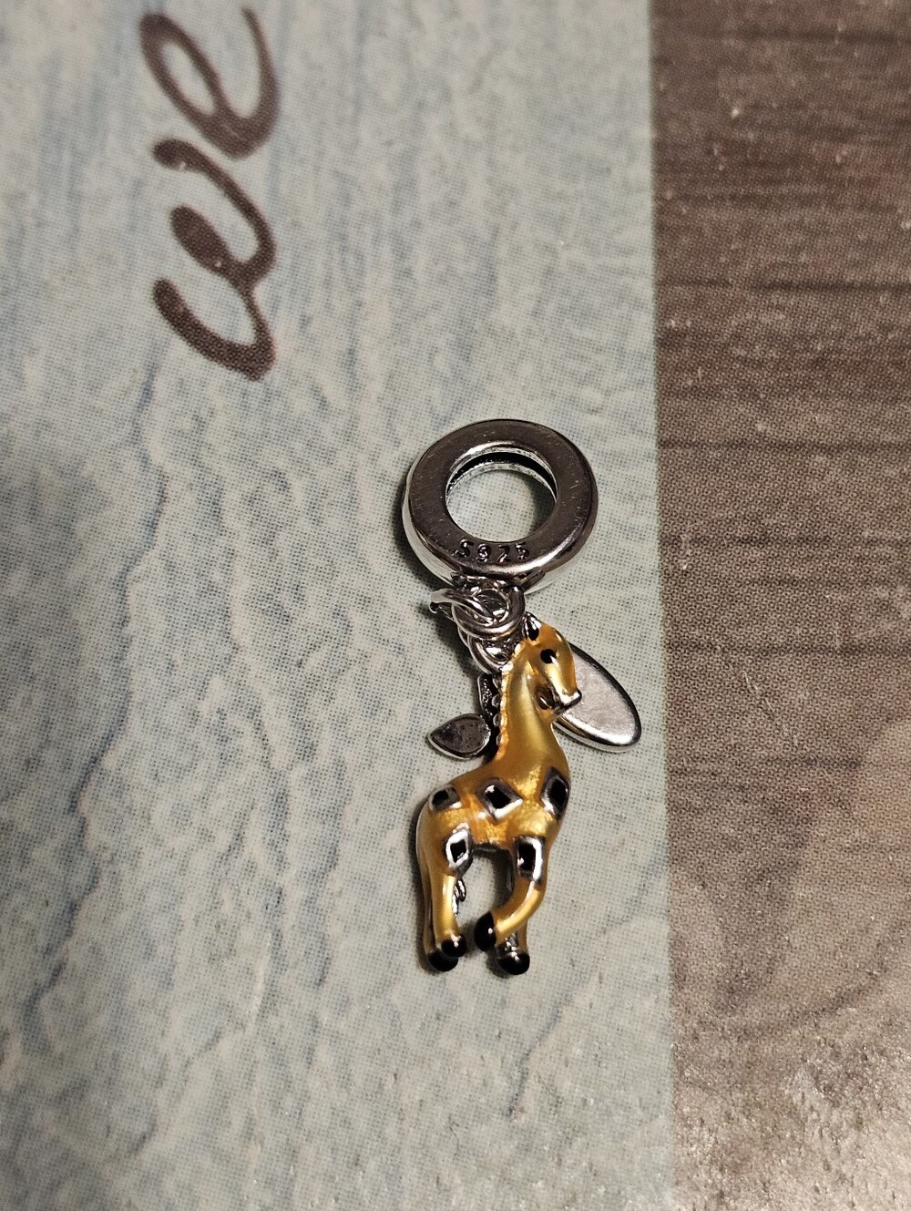 Sterling Silver 925 Giraffe Charm Pendant - Picture 2 of 4